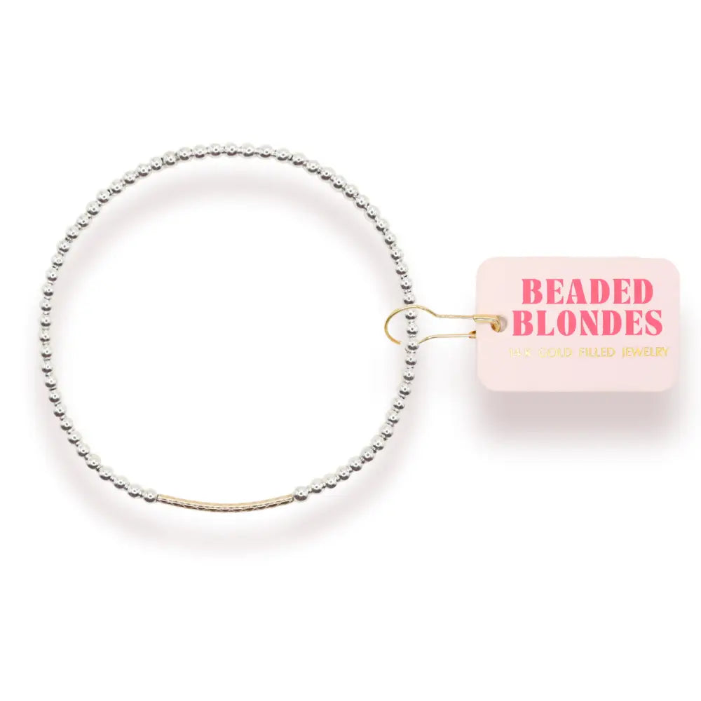 Silver with Gold Dainty Bar Bracelet