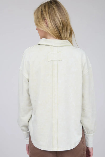 Washed Polo Knit Top