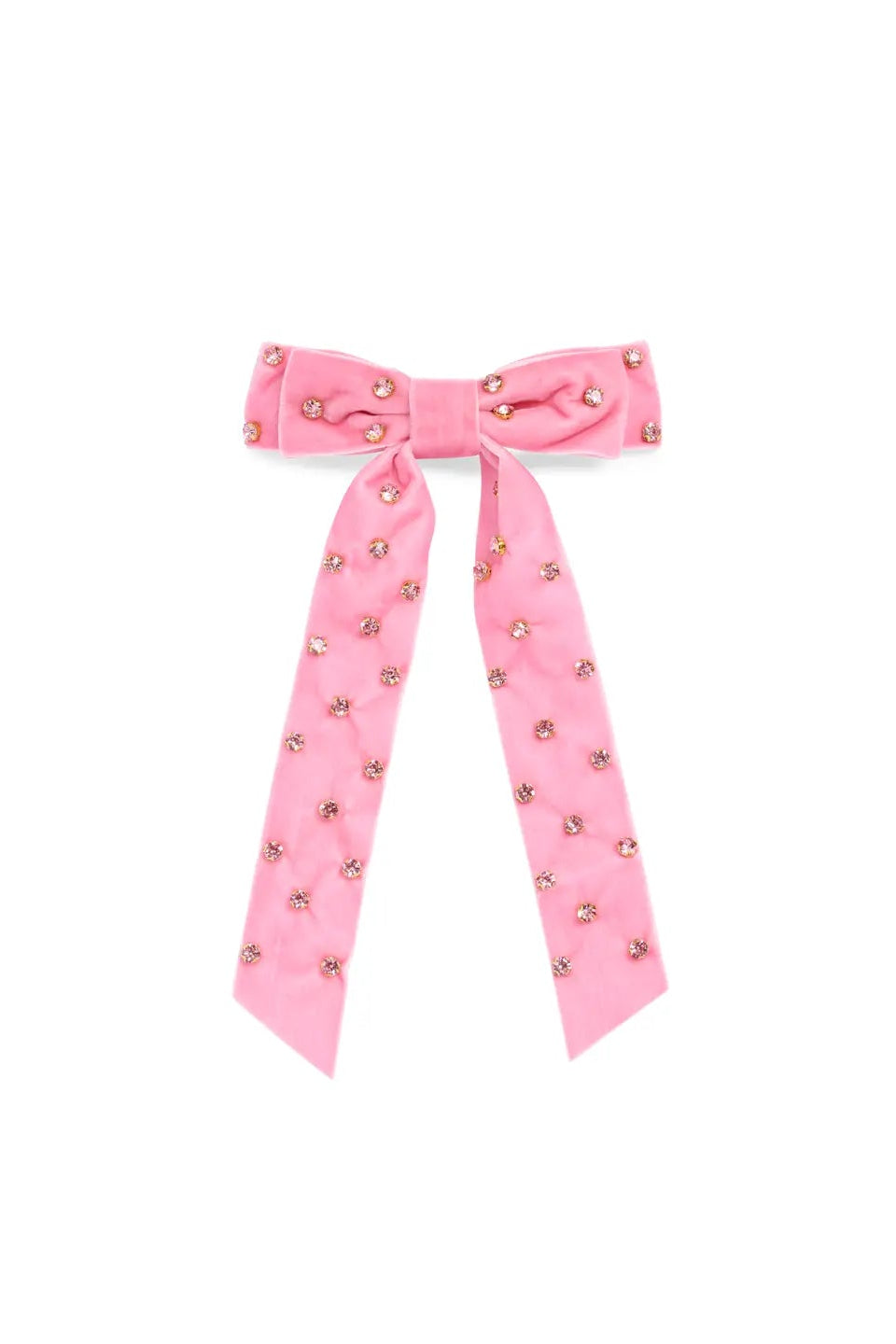 Velvet and Rhinestones Bow Clip