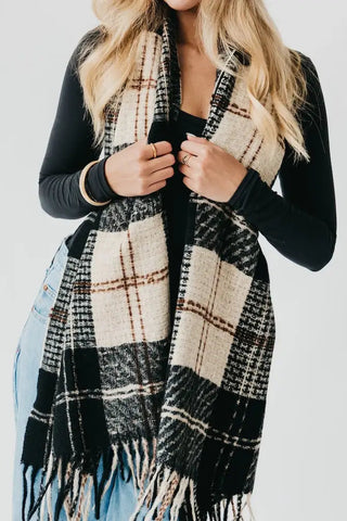 Penny Plaid Fringe Scarf