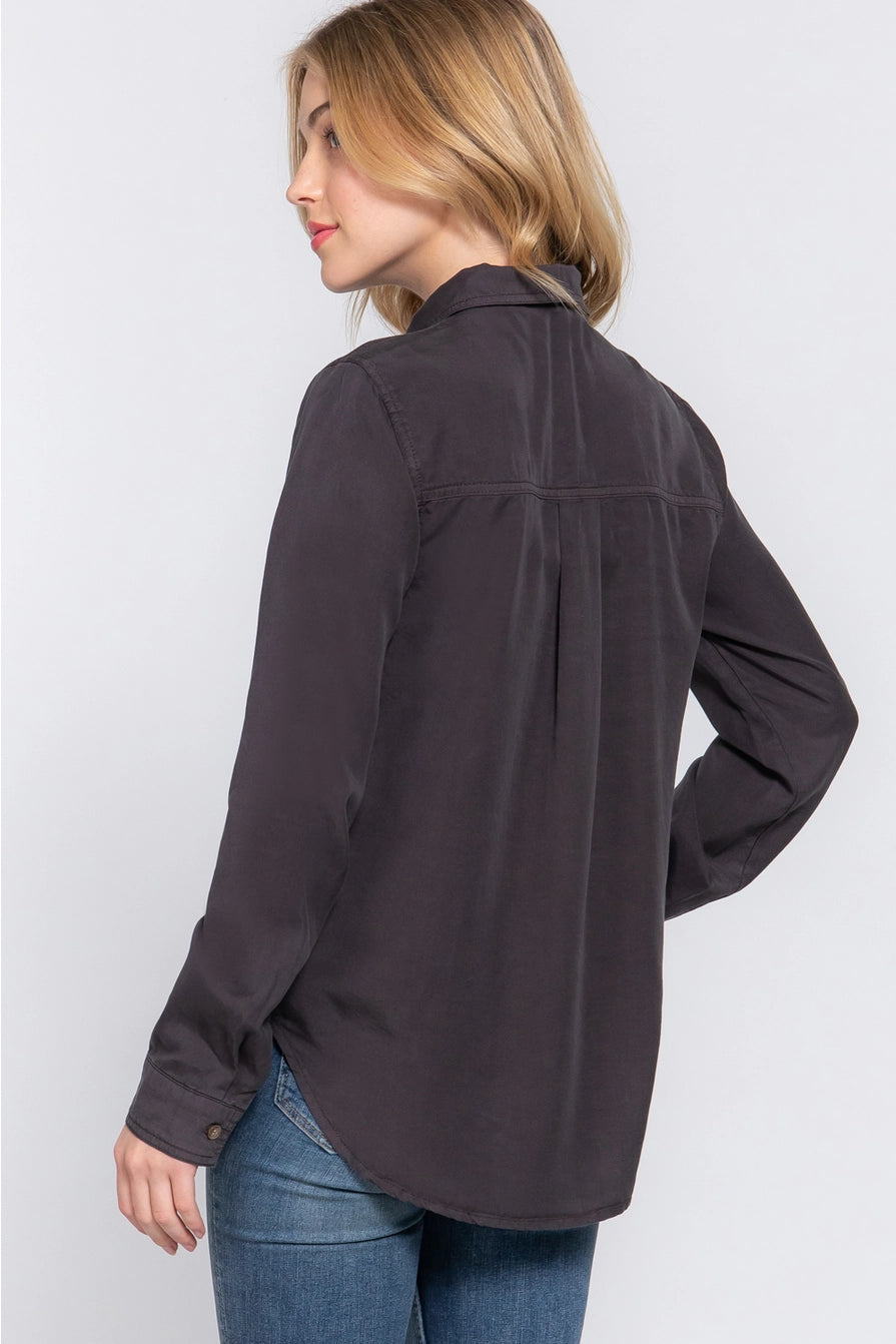 Long Sleeve Tencel Shirt