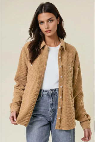 Textured Button Down Shirt