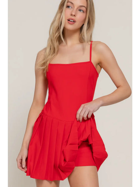 Pleated Skort Mini Dress