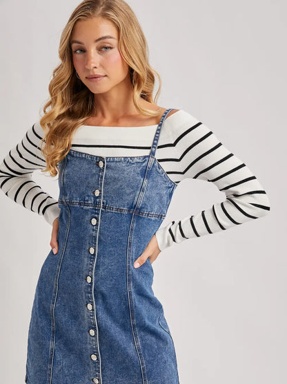 Denim Button Down Mini Dress