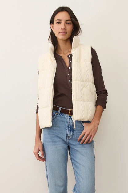 Alba Cable Knit Reversible Puffer Vest