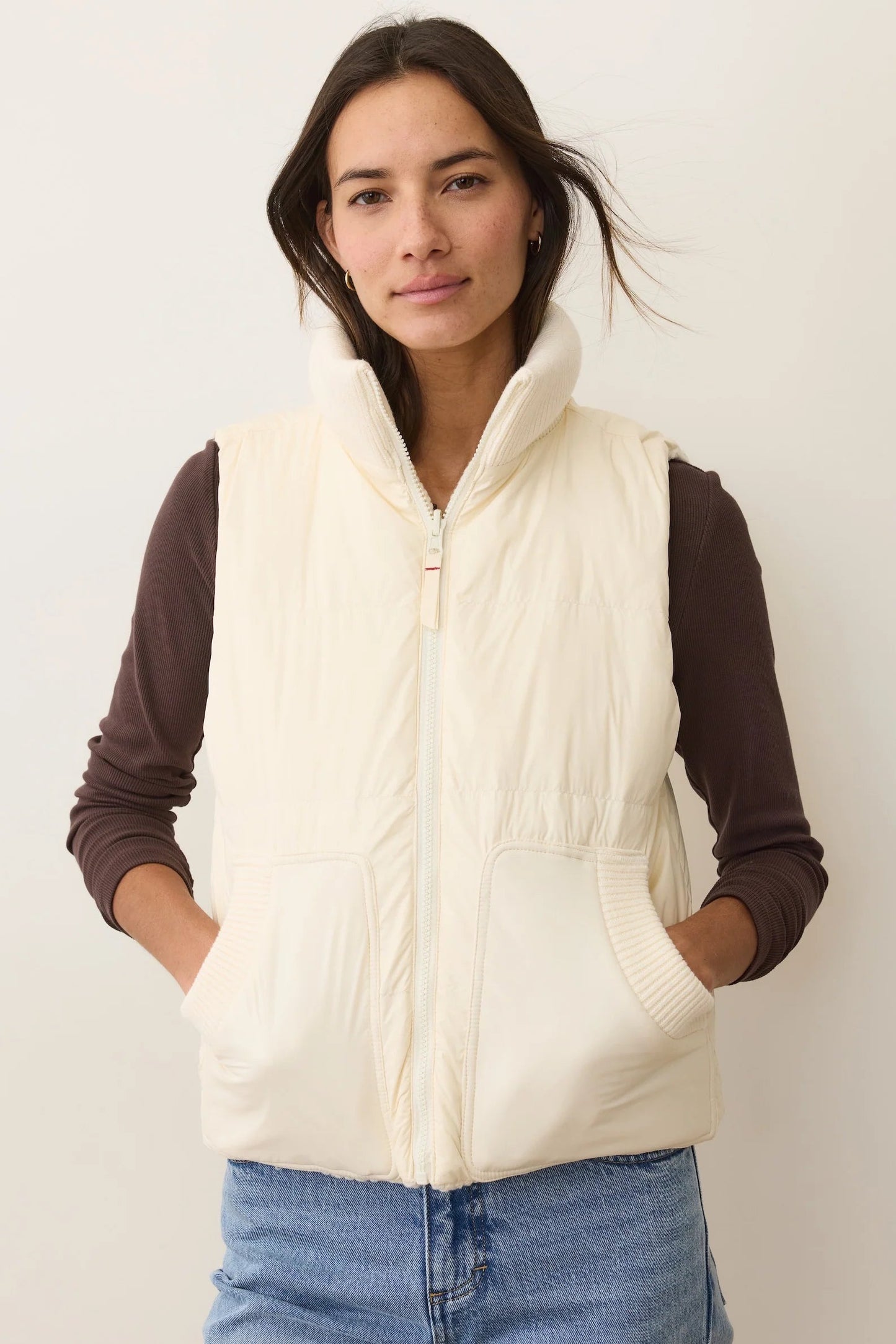 Alba Cable Knit Reversible Puffer Vest