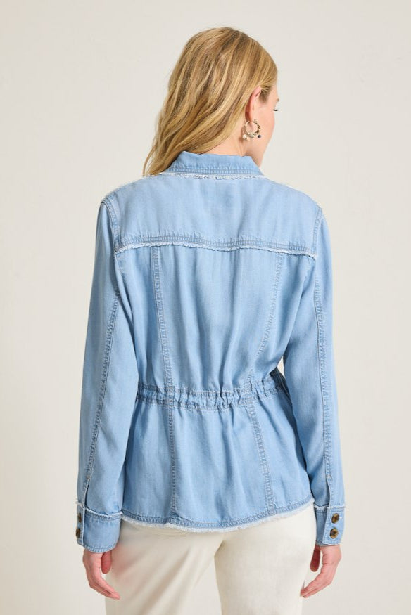 Chambray O'Lei Linen-Blend Utility Jacket