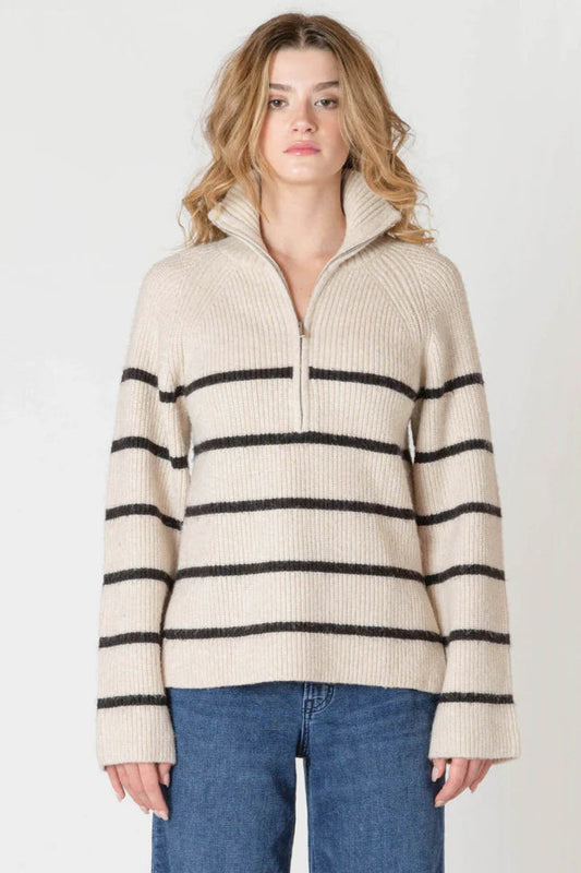 Half Zip Stripe Sweater