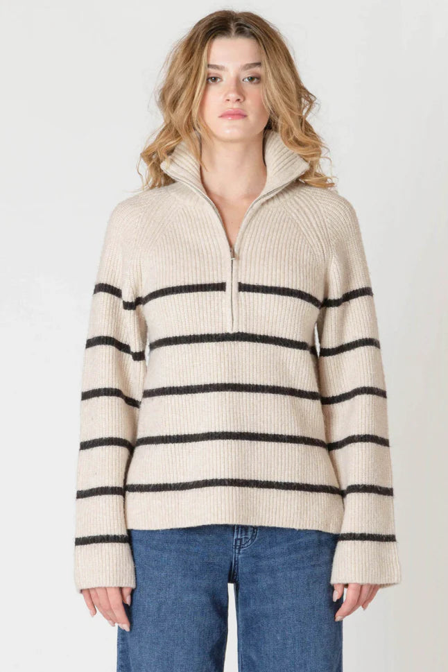 Half Zip Stripe Sweater