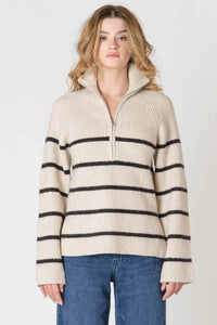 Half Zip Stripe Sweater