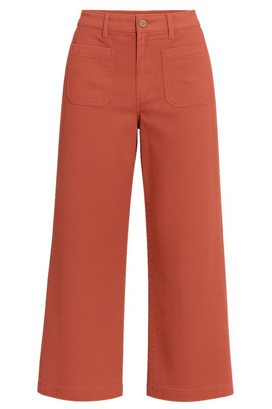 high rise wide leg pant in tea rose color
