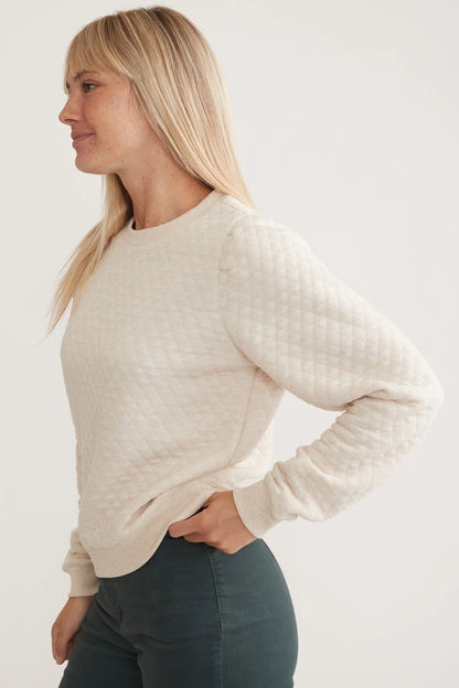 Corbet Quilted Puff Sleeve Crewneck