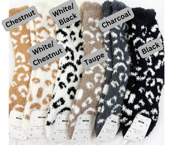 Plush Cozy Leopard Socks