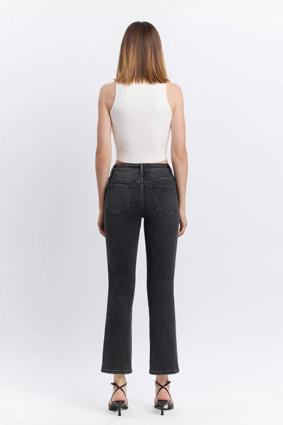 High Rise Ankle Straight Jeans