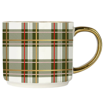 Green Plaid Coffee Mug