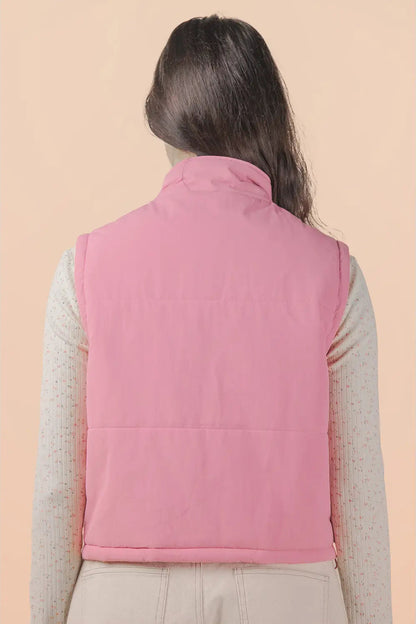Puffer Vest with Tie Detail