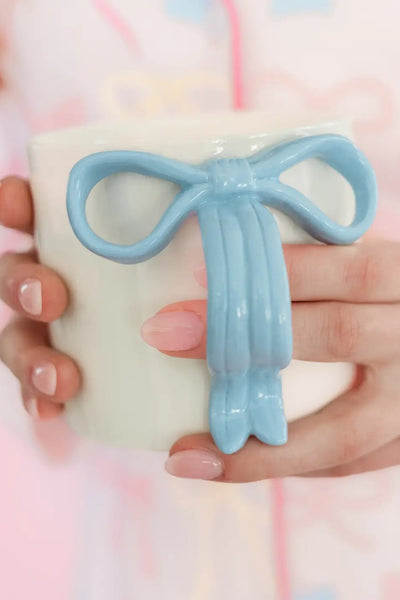 Bow Ceramic Mug with Ribbon Handle