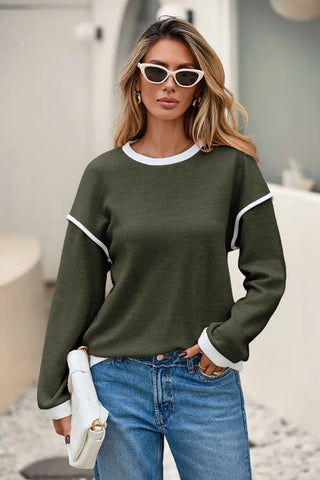 Contrast Color Trim Top