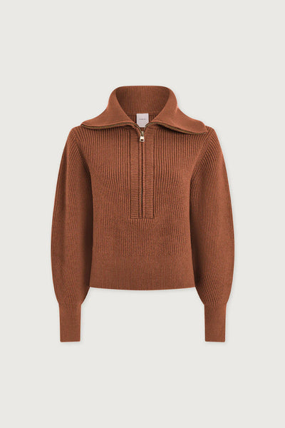 Maura Half-Zip Rib Knit