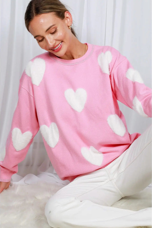 Fuzzy Heart Sweater