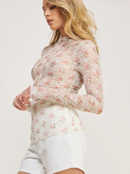 Dreamlight Floral Mesh Top