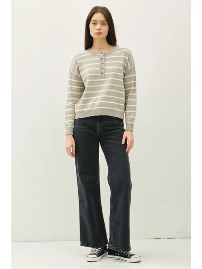 Striped Henley Sweater