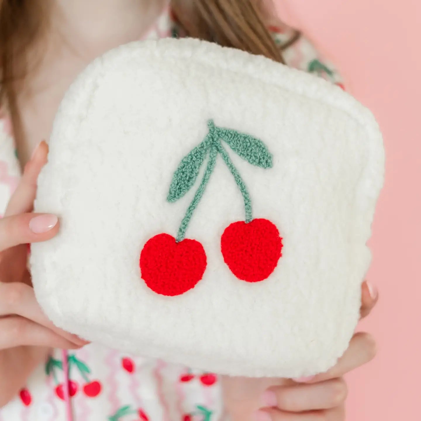 Cherry On Top Plush Cosmetic Bag