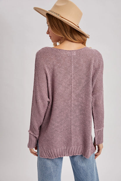 Raw Edge Knit Sweater