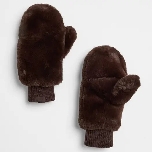 Mad Hatter Faux-Fur Mittens