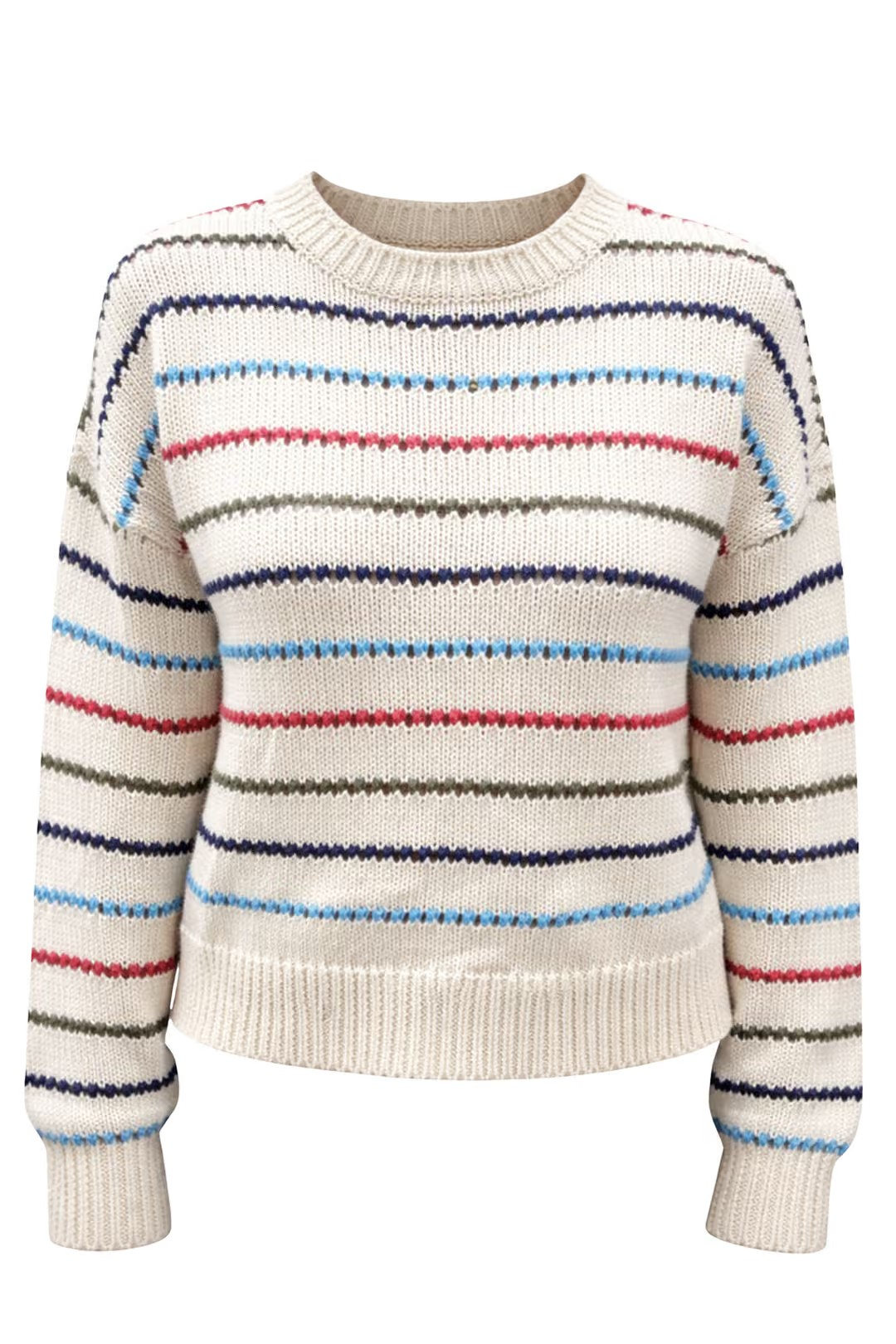 Tala Crew Neck Open Knit Stripe Sweater