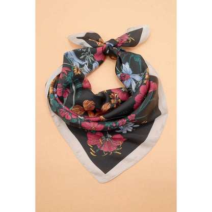 Large Floral Print Bandana Scarf