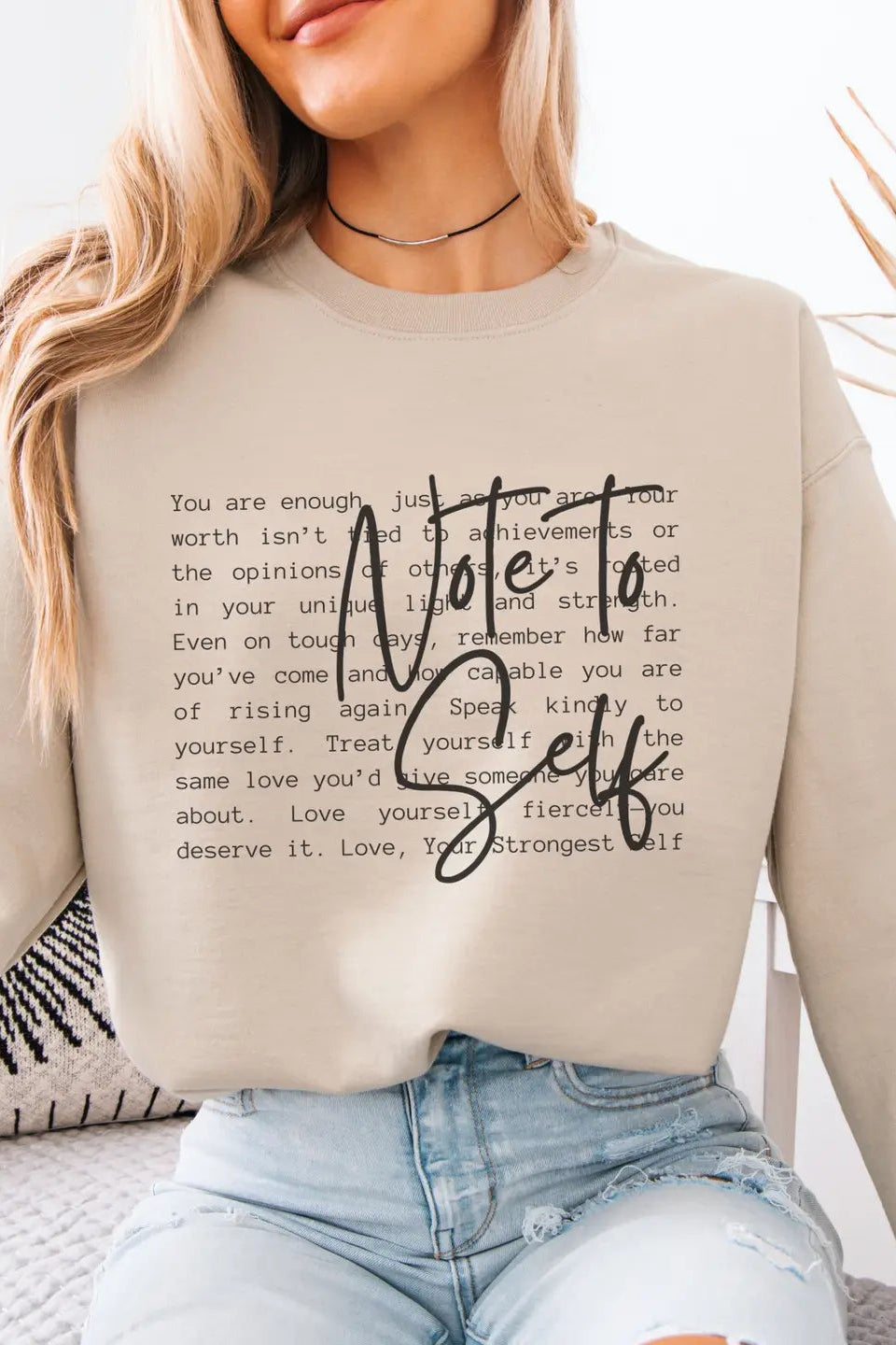 Note To Self Graphic Sweatshirt