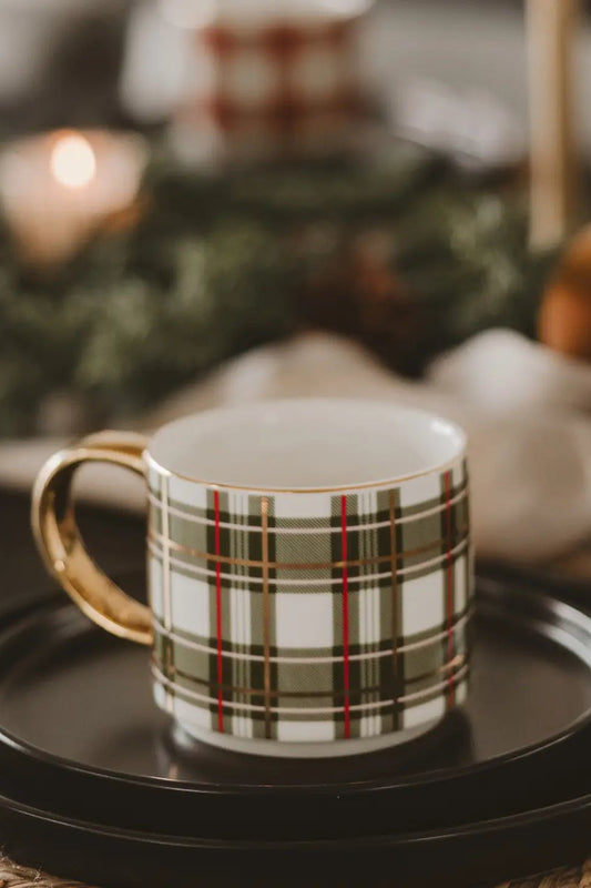 Green Plaid Coffee Mug