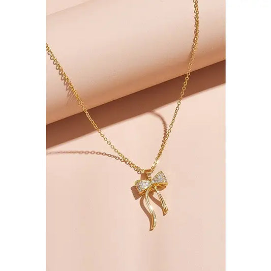 Sparkle Bow Necklace