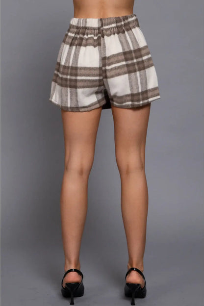 Plaid Wrap Shorts