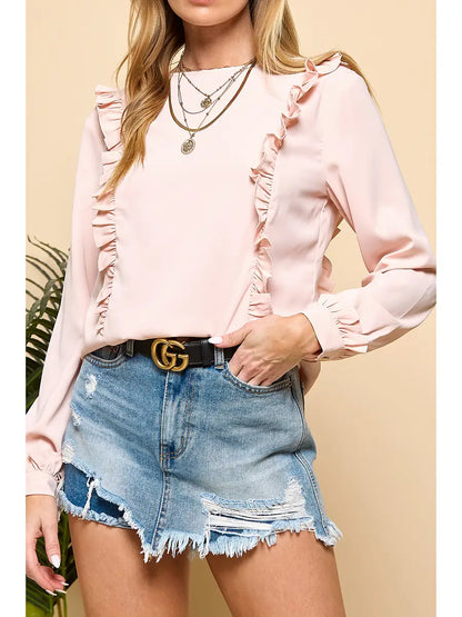 Ruffle Long Sleeve Blouse