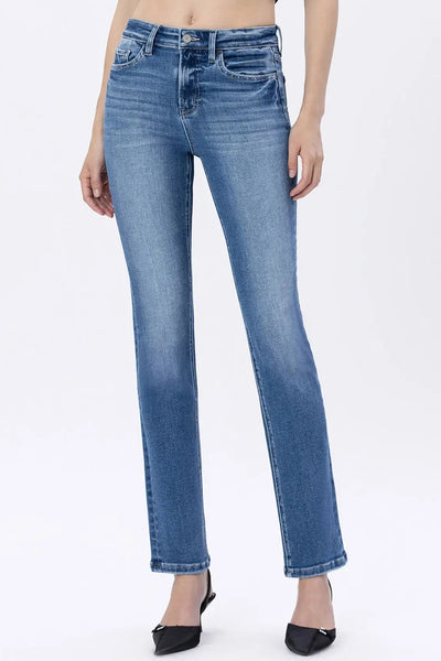 High Rise Long Slim Straight Jeans