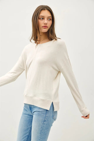 Hacci Brushed Pullover Knit Top