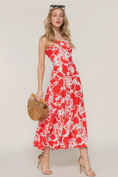 Floral Print Cami Midi Dress
