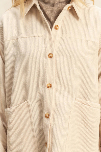 Classic Corduroy Shacket with Pockets