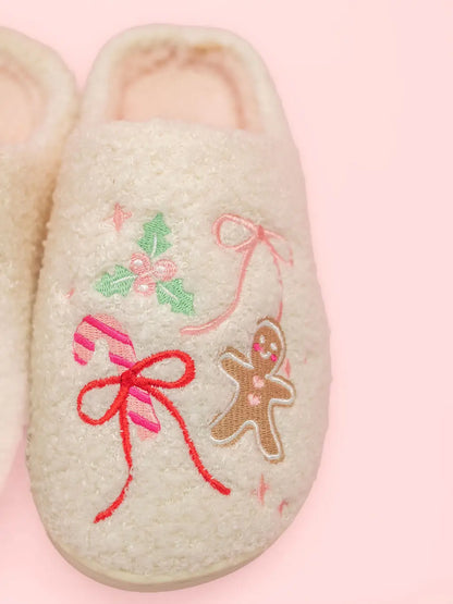 Gingerbread Bow Slippers