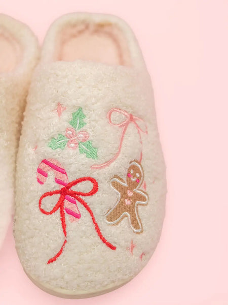 Gingerbread Bow Slippers