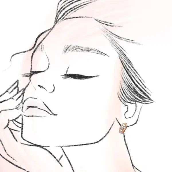 Baguette Stone Double Hoop Huggie Trio Earrings