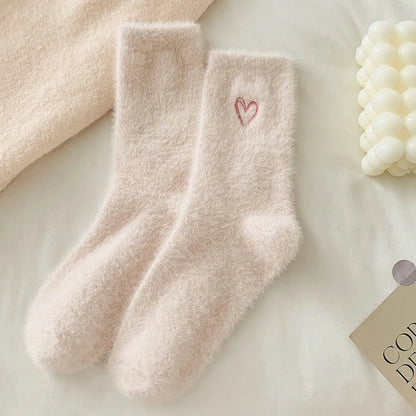 Plush Heart Socks