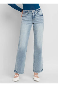 Tummy Control Mid Rise Slim Wide Jeans
