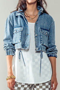 Utility Cropped Denim Jacket