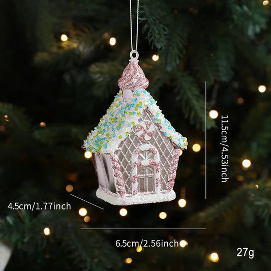 Pink Gingerbread House Ornament