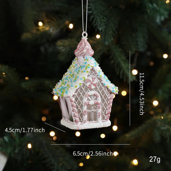 Pink Gingerbread House Ornament