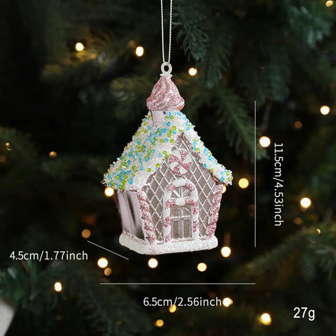 Pink Gingerbread House Ornament