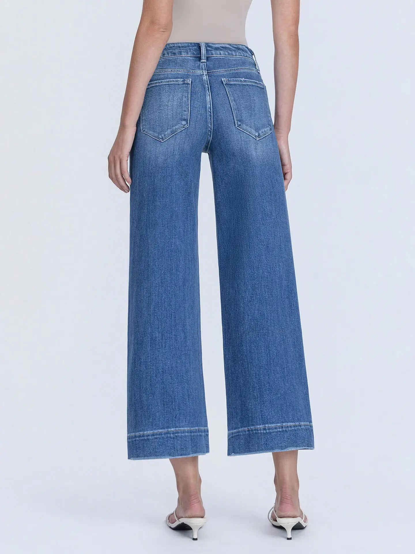 High Rise Crop Wide Trouser Jeans